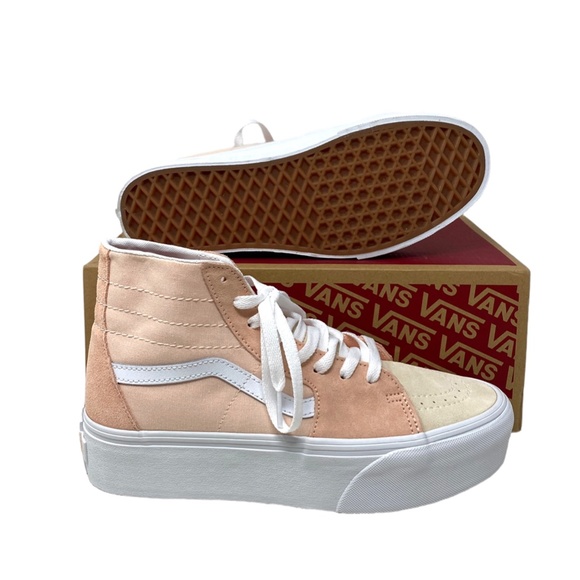 VANS Sk8-Hi Tapered Sneaker Platform Suede Canvas Peach Casual Women VN0A5JMKB0D - Picture 4 of 10